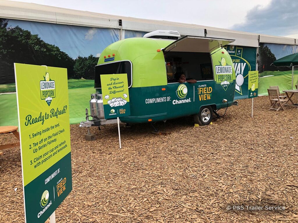 Channel Seed Co. Airstream marketing trailer at farm show