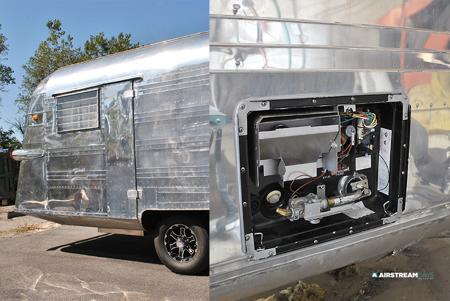 New hot water heater in 1959 Streamline trailer