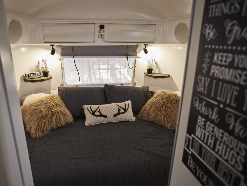 Cozy Airstream bedroom