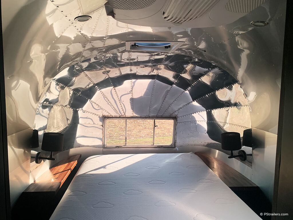 1957 Airstream Sovereign bedroom makeover