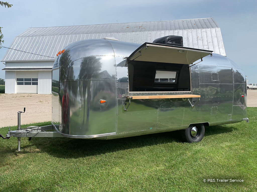 Airstream Stamford Bar with serving hatch on road side of trailer